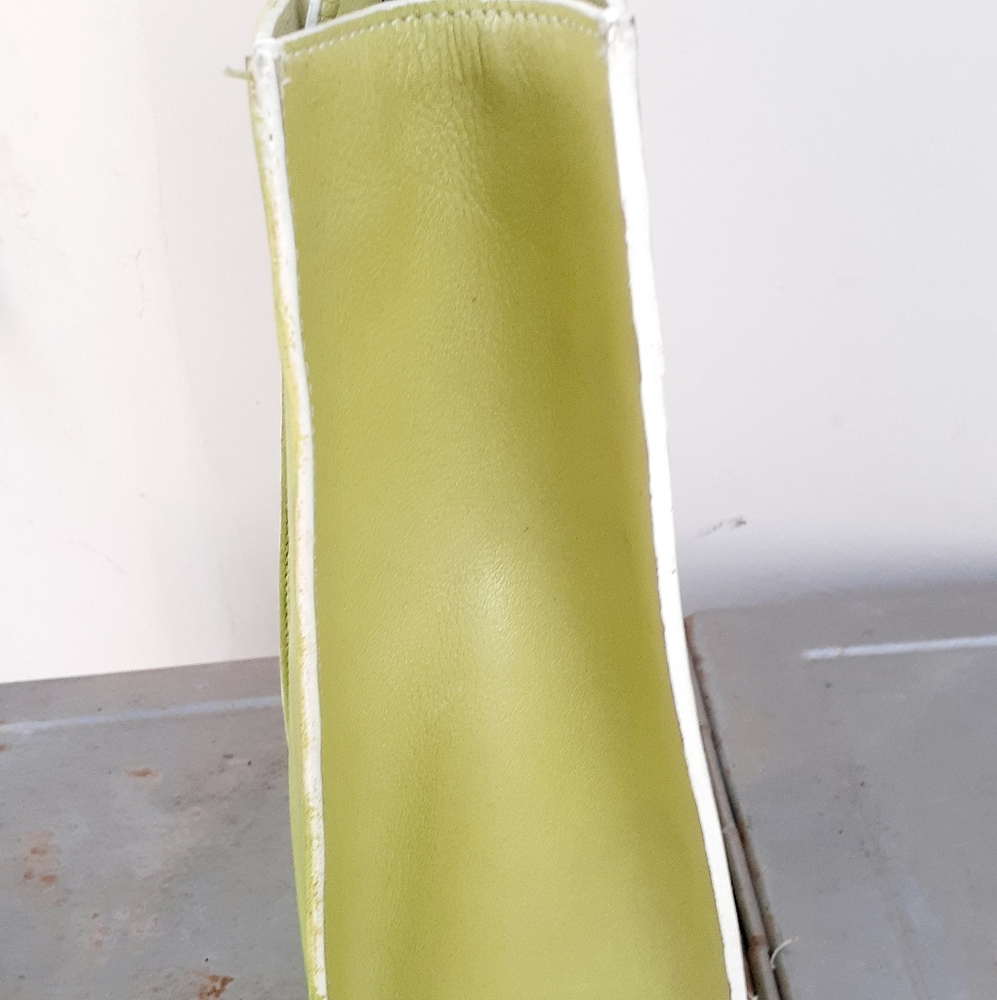 Wilsons Leather lime green Handbag Shoulder Bag dual Strap Handle - Picture 8 of 10